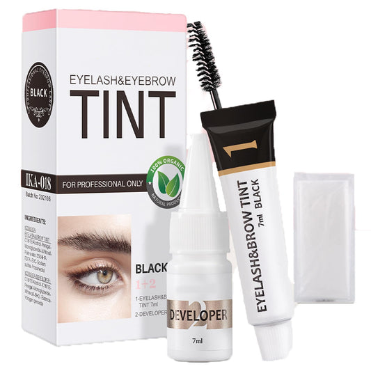 DMQ 2-In-1 Tint Kit,Black Eyebrow,Eye Lash Tint Kit,Eyelash Dye Kit Black Natural Eyebrow And Eyelash Tint,Eye Brow Dye,Black Lash Tint,Instant Color-Last 8 Week&Full Brows
