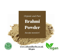 Oils and Herbs UK Clean Organic Brahmi Powder - Bacopa Monnieri - Pure and Natural (100g)