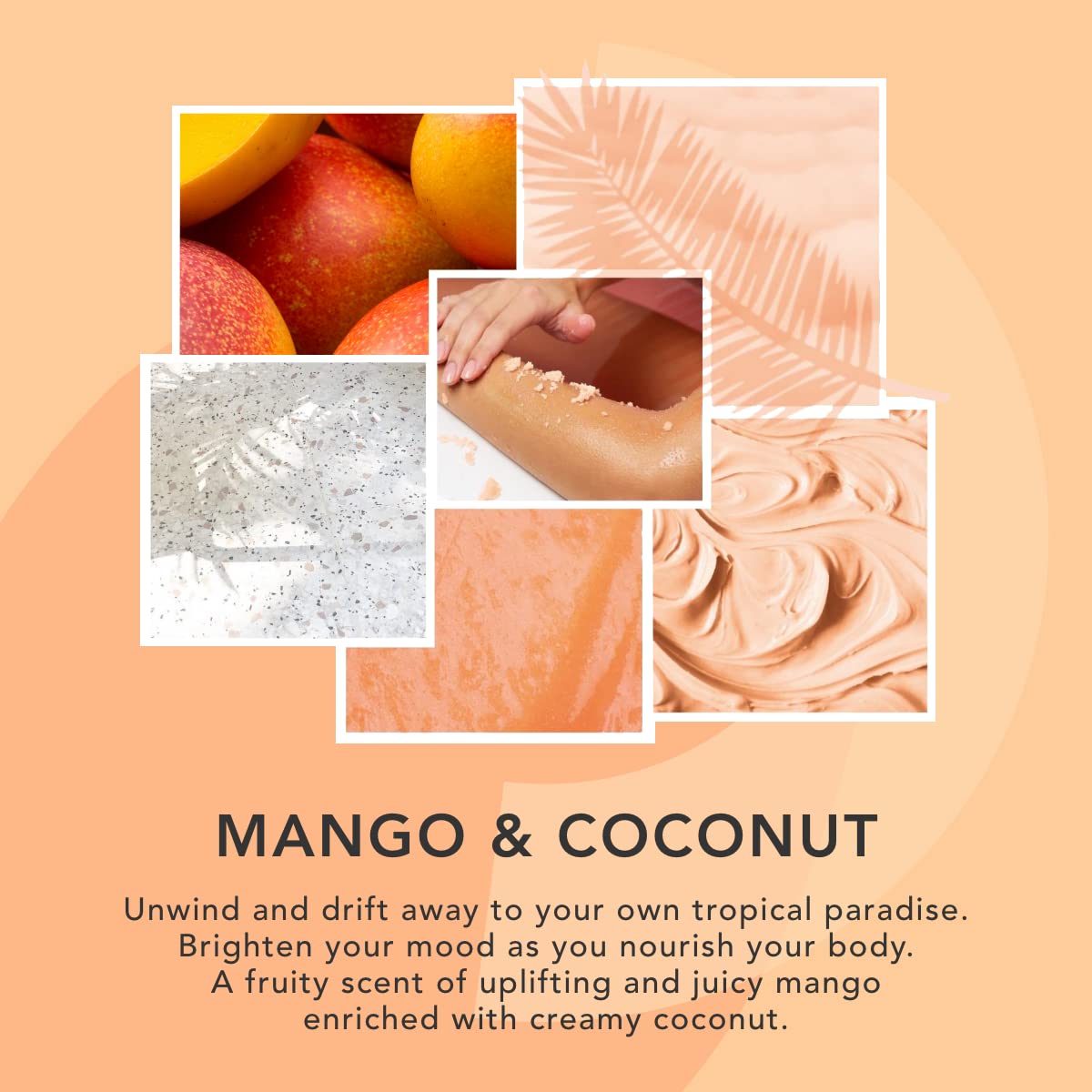 Sunday Rain Polishing Body Scrub for Extra Smooth & Soft Skin, Vegan and Cruelty-Free, Tropical Mango Butter and Coconut Oil, 265g