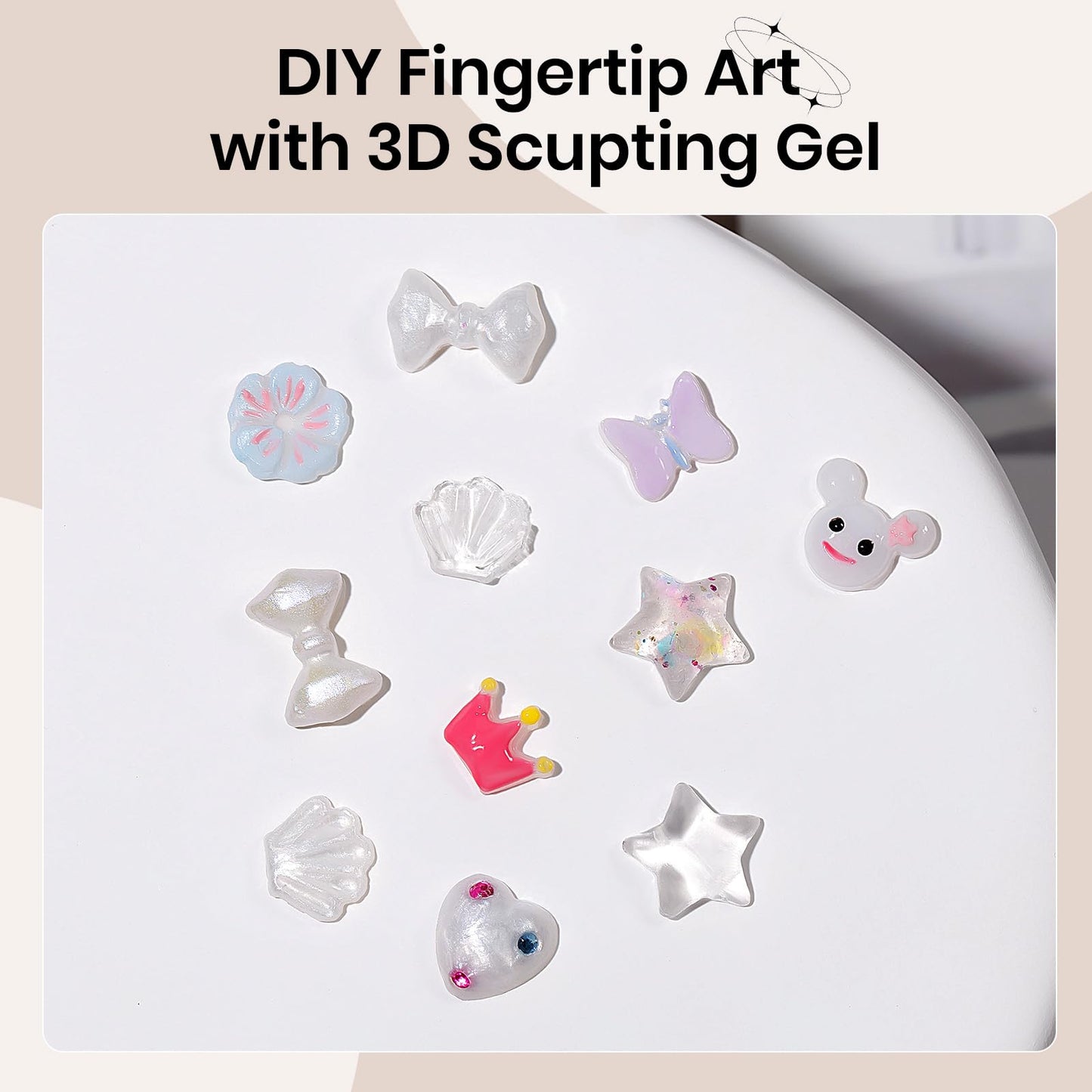 SUPWEE 3D Sculpting Gel for Nails Art, Clear Solid Hard Gel for Carving