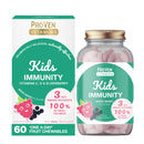Pro-Ven Proven Children's Vitamins - Immune System Booster Kids - 60 Delicious Chewable Daily Immunity Tablets with Vitamin C, D & Elderberry Extract, Carefully Formulated for Bone, Teeth & Muscle Health