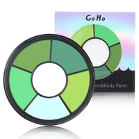 Go Ho 6 Colors Green Face Body Paint,Cream Washable Formula Face Painting for Halloween Cosplay,Body Paint FX Makeup Palette,Professional Face Paint Green Makeup