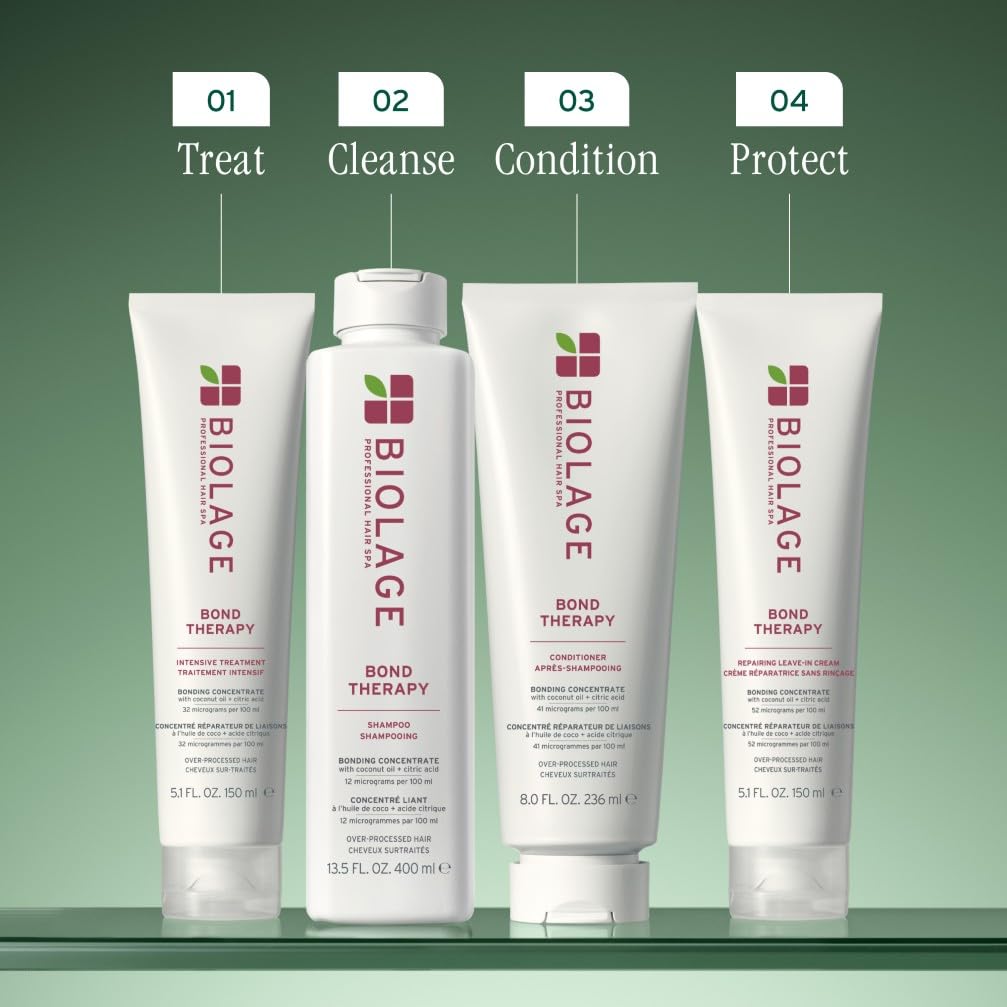 Biolage Bond Therapy Pre-Shampoo, Cleansing & Repairing, Enriched with Coconut Oil & Citric Acid, For Over-Processed Hair, 150ml