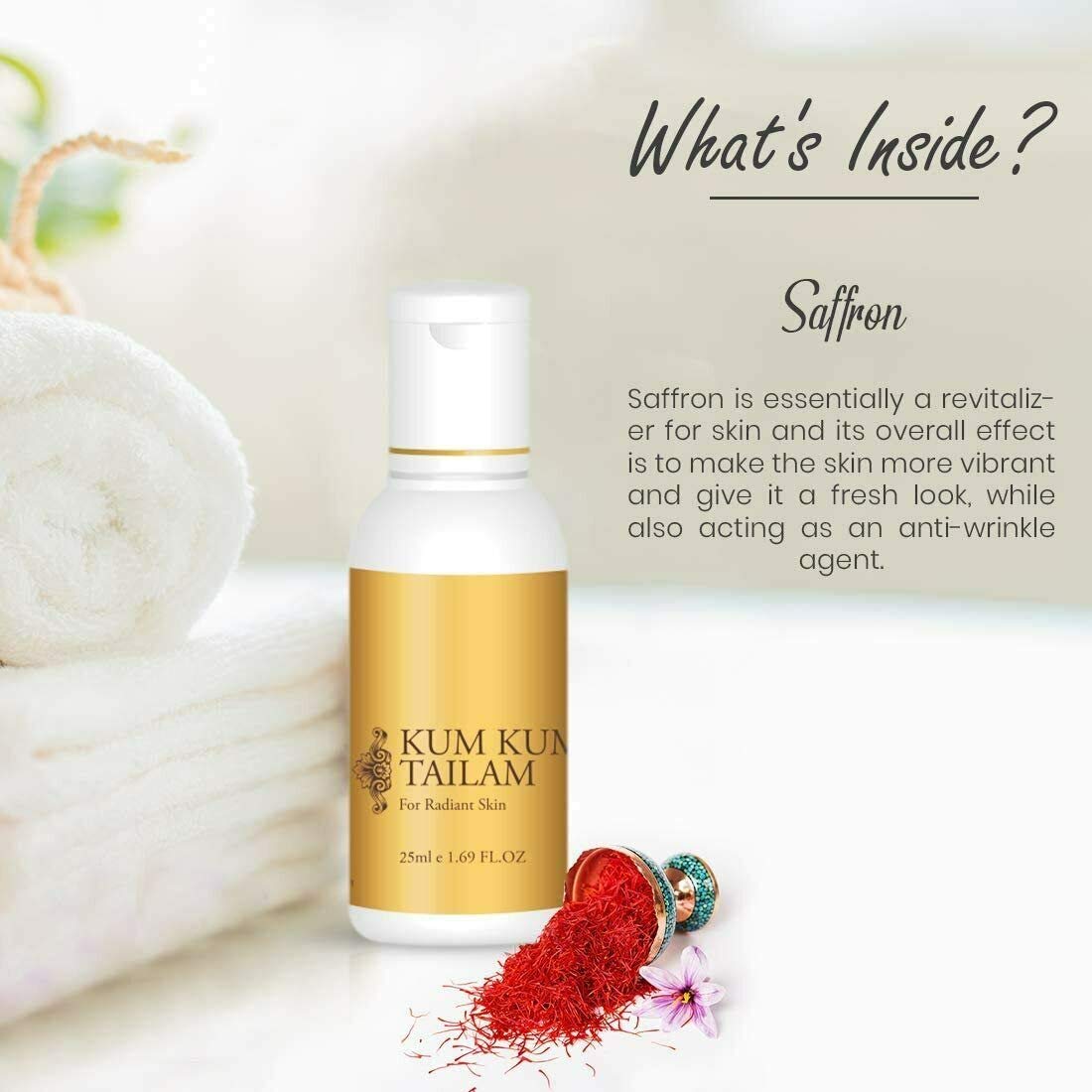 MIRSSA Vasu Kumkumadi Tailam 100% Ayurvedic - controls Acne, Rosacea, Pimples and gives Radiant Skin - Enriched With Pure Saffron – 25ml