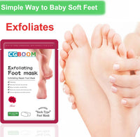 HOKIAMCN Foot Mask 5 Packs, Foot Peel Mask Callus Remover, Exfoliating Peeling Calluses Dead Skin, Callus Remover Foot Mask, Baby Soft Smooth Touch Feet-Men Women Exfoliating Foot Mask (Rose)