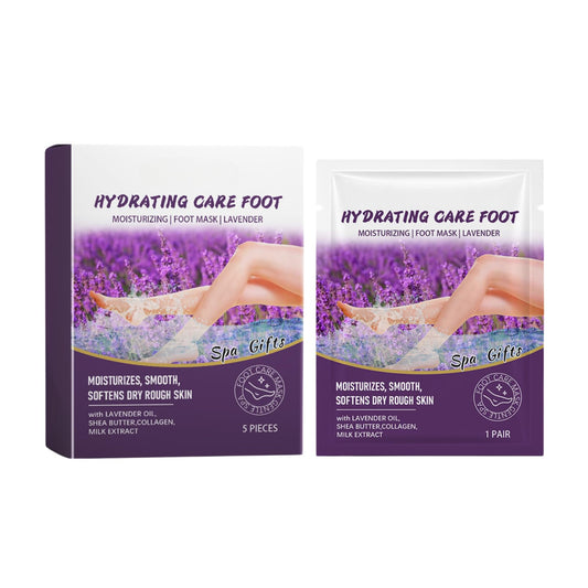 ISBEAUSOLS 5PCS Lavender Foot Masks, Hydrating Foot Mak for Women
