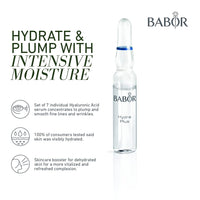 BABOR Hydra Plus Ampoule Serum Concentrates | Intensive Moisture, Anti-Aging, and Restorative | Prebiotics, Probiotics, and Hyaluronic Acid to Plump and Revitalize Dry Skin | 7 Days to Vitalized Skin