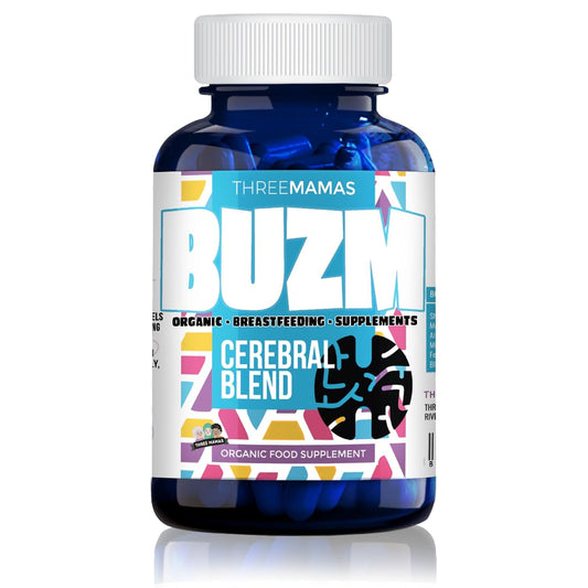 Three Mamas BUZM: Cerebral Blend, Prolactin Support, Natural Herbal Breastfeeding Supplement for Lactation, Aids Milk Supply, Breast Feeding Lactation Vitamins (25 Days Supply)