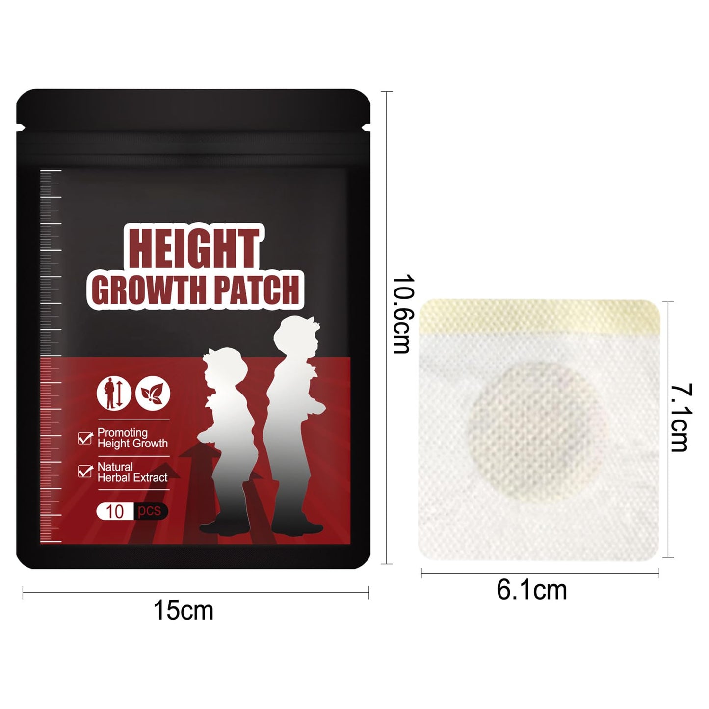 Pack of 10 Height Growth Patches, Height Growth Foot Patches, Growth Enhancer Patches, Bone Growth Foot Patches to Increase Body Growth, Height Growth Patches for Adults and Teenagers