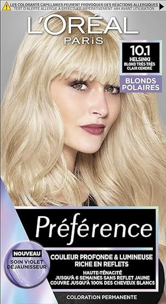 L'Oréal Paris Preference Blond Fleece Permanent Hair Colour, Shade: Helsinki 10.1, Very Light Ash Blonde
