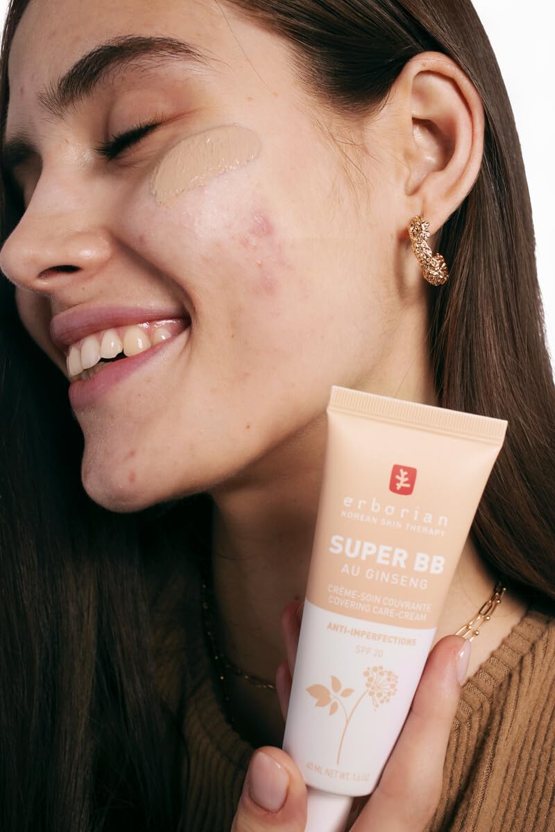 Erborian - Super BB Cream with Ginseng - Full coverage BB cream for acne prone skin - Erborian Korean Skincare - Clair 15 ml