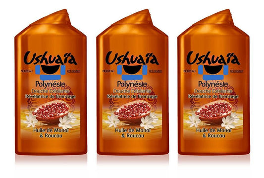 Ushuaïa - Polynesia Revolutionary Shower Gel with Monoi and Ruckoo Oil - 250 ml - Pack of 3