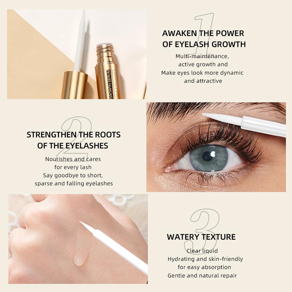 Mornery Eyelash Growth Serum - Premium Lash Serum for Eyelash Growth/Eyelash Enhancing Serum Boost Lash Growth Serum, Advanced Formula for Longer, Fuller and Thicker Luscious Lashes