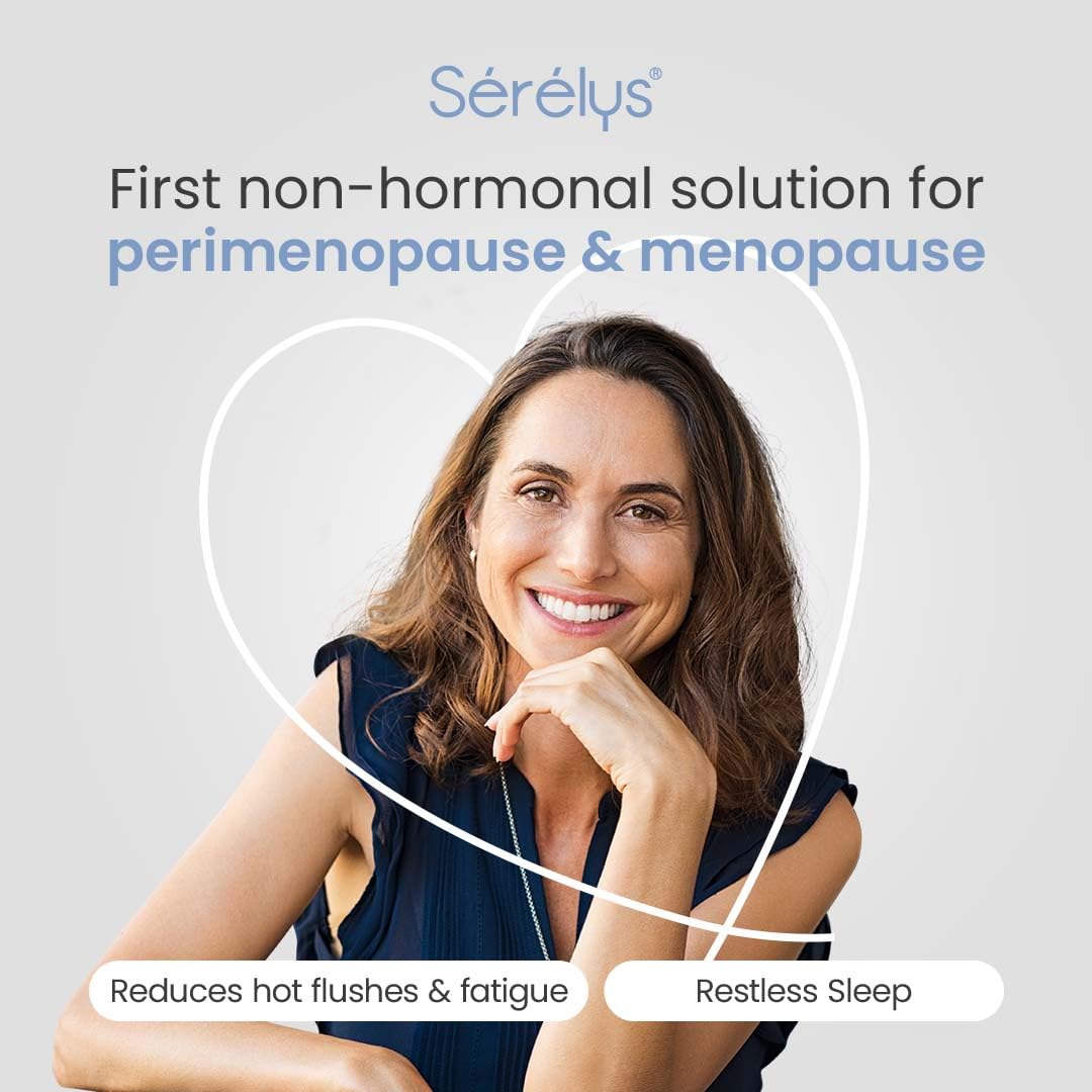 SERELYS Sérélys MENO Perimenopause & Menopause Supplements for Women - 30 Vegetarian Tablets with PureCyTonin Complex - Non-Hormonal Formula - Restless Sleep, Low Energy & Hot Flushes Relief | 1 Month Supply