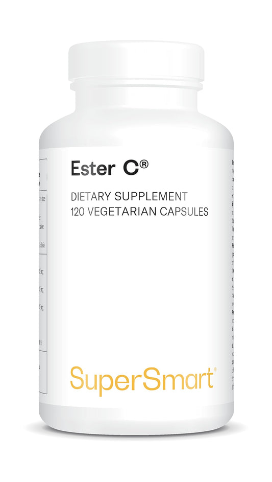 SUPERSMART Ester C® - Non-Acidic Vitamin C - Patented - Helps Reduce Fatigue and Strengthen the Immune System - Easy to Digest - Vegan - Gluten-Free - SuperSmart