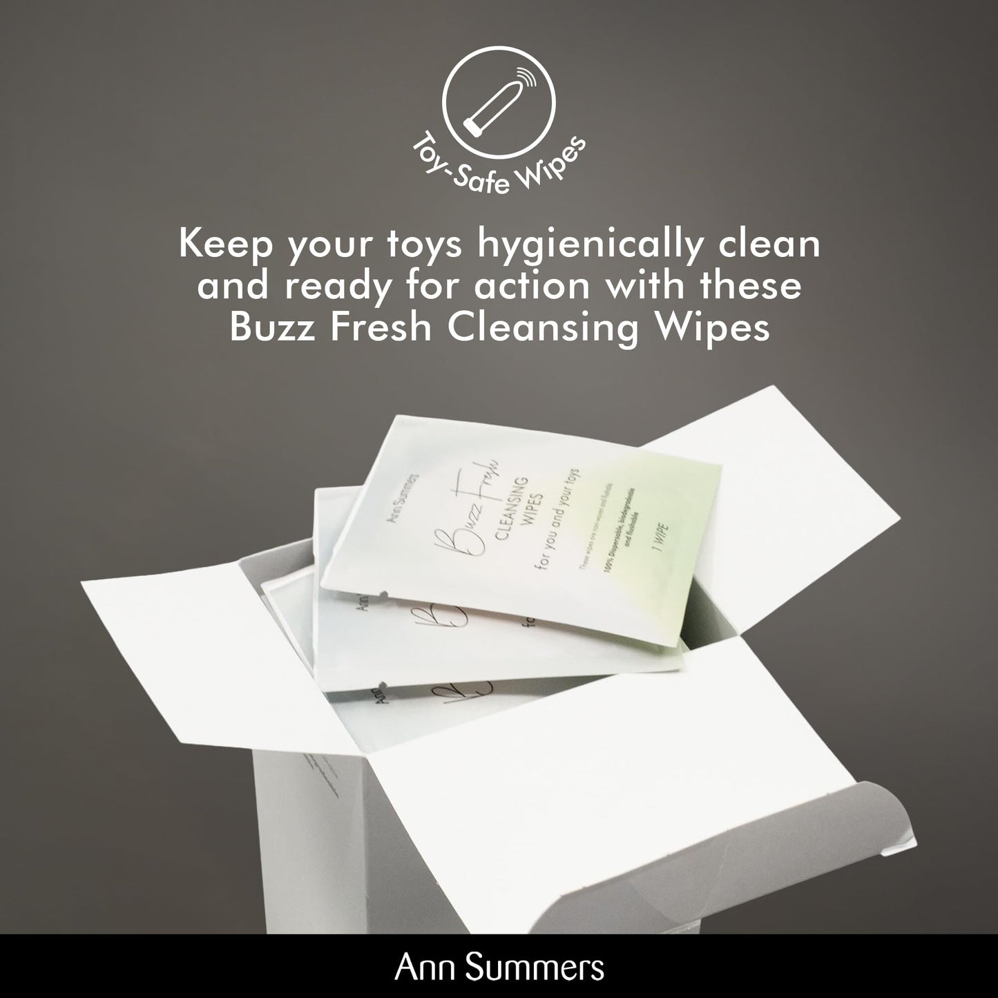 Ann Summers Buzz Fresh Cleaning 30 Individually Wrapped Intimate Wipes