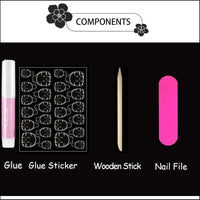 EONFAVE 30 Pcs Chrome Press on Nails - French Tip False Nails - 24pcs Medium Almond Press On - Fake With Glue - Acrylic Glossy Nude With White Tips Designs - Full Cover Glue On