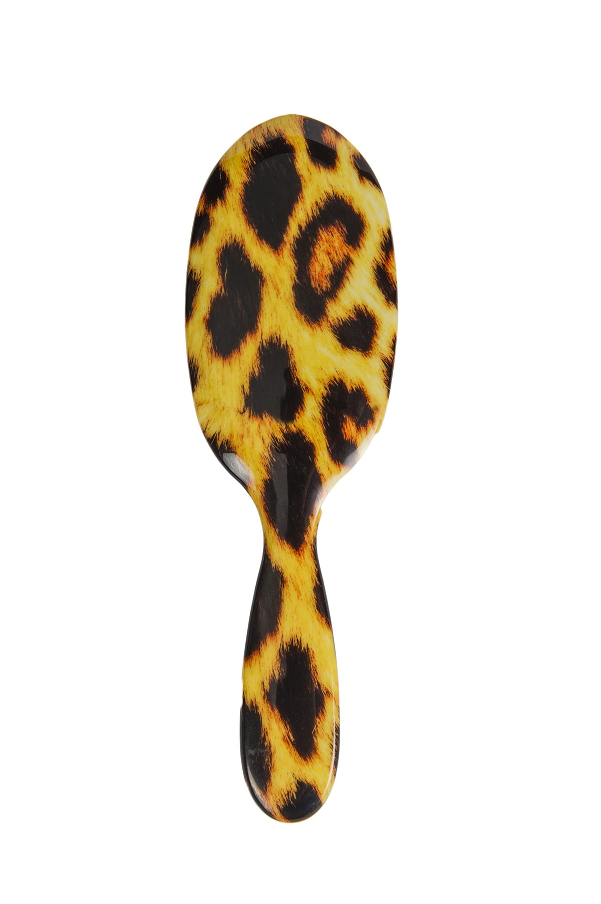 Rock & Ruddle Natural Pure Boar Bristle Hair Brush for Women and Kids (Large, 21cm) - Perfect for Wet or Dry Hair, Detangling Smoothing Blowdrying - Made in UK - Leopard