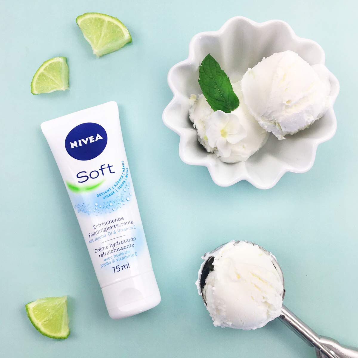 Nivea Nivea Soft Cream Cooling Moisturizer with Jojoba Oil and Vitamin E - 1 x 75 ml