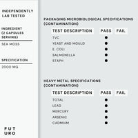 Futuro Labs Sea Moss Capsules by FUTURO LABS - 2000mg Raw Sea Moss [15:1 Extract] - Organic Irish Sea Moss Supplement | Vegan, Non-GMO, Gluten Free | 120 Capsules, 60 Servings