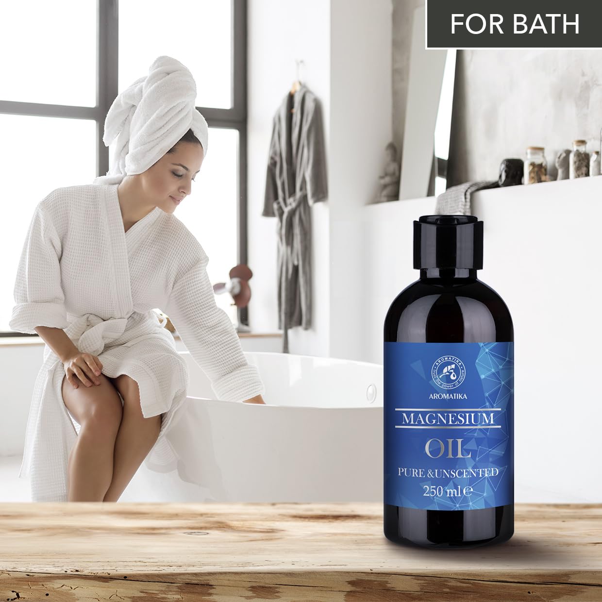 AROMATIKA trust the power of nature Magnesium Oil 250ml - Pure and Unscented Magnesium Oil - Relaxing Oil - Soothing & Relieves Fatigue - Body Care - Hair Care - Skin Hydrating - Massage - Wellness - Beauty