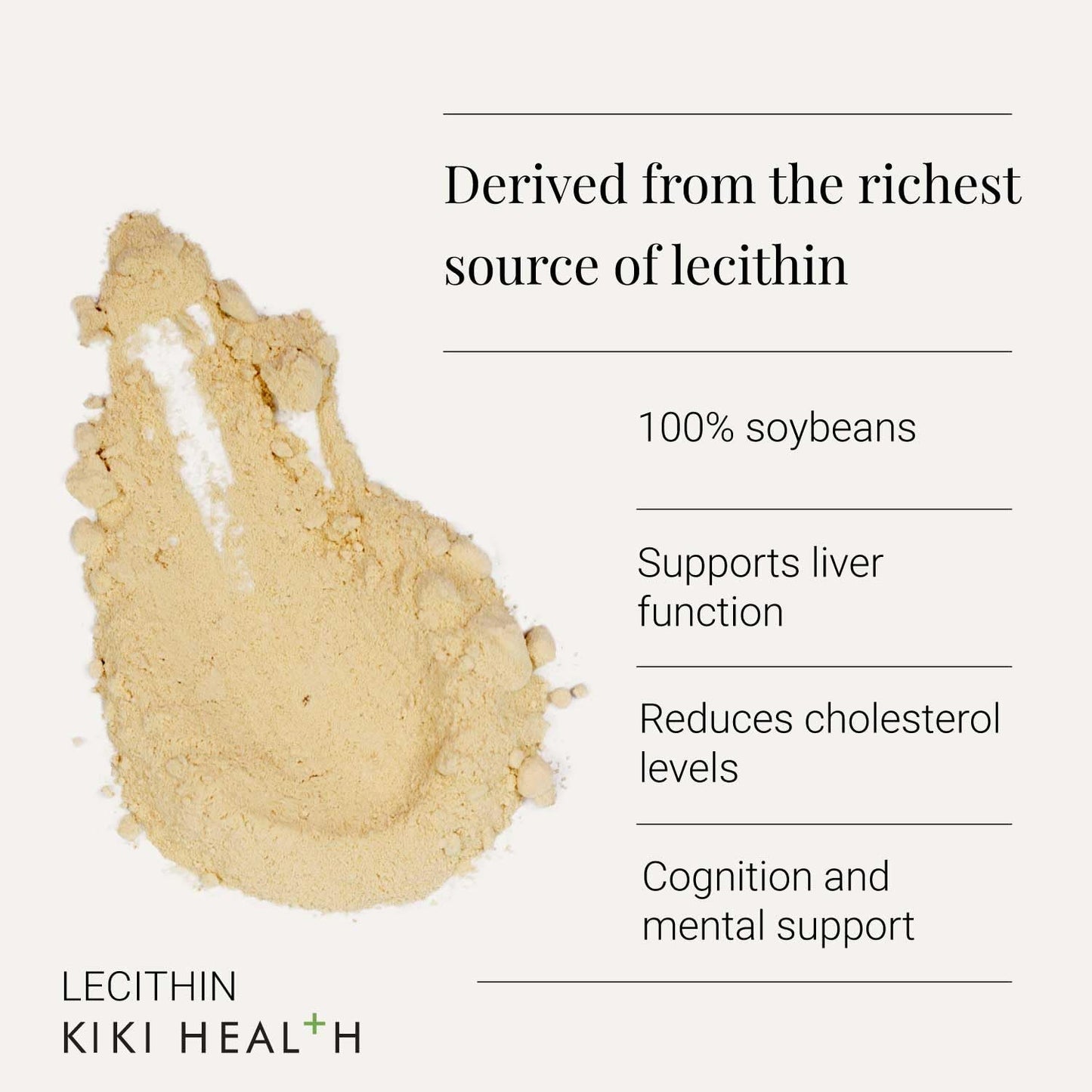 KIKI HEALTH KIKI Health Non-GMO Lecithin Powder Food Supplement | Embrace Culinary Excellence & Nutritional Support | Elevate Your Recipes with Versatile Soy-Based Emulsifier | Thickener Perfect for Vegan - 200g