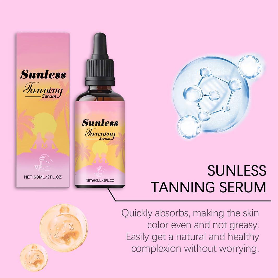 PLVNNZ T-anning D-rops,Sunless Tanning Drops to Drink,N-atural Self Tanning Drops for Face & Body，Natural Tanning Suitable for The Whole Body,Lmprove Your Natural Complexion and Glow 60ML