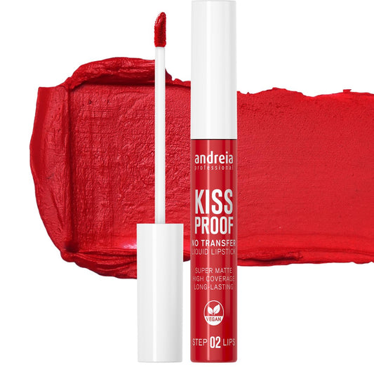Andreia Professional No Transfer Liquid Lipstick Matte Longlasting - Kiss Proof Smudge-free Vitamin E Enriched Formula, 100% Vegan - Colour 02 Seductive Red - 8ml