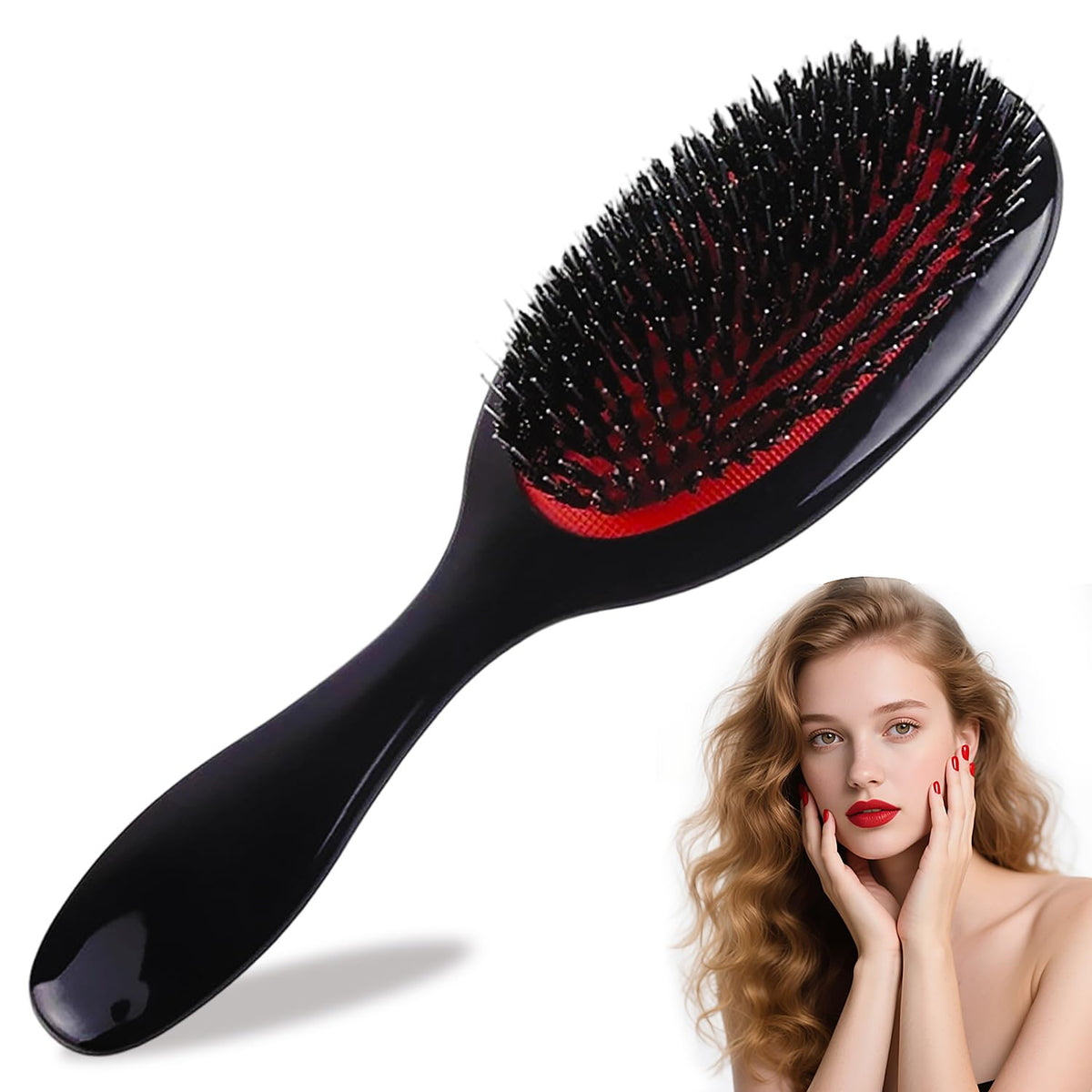Solvayne Paddle Hair Extension Brush, Anti-Static Massage for Hair Extensions and Wigs, Gentle Detangling Brush for All Types