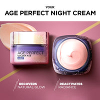 L’Oréal Paris Age Perfect Golden Age Re-Stimulating Night Cream 50+, Moisturising, Renew Skin Barrier Overnight and Reactivates Skin’s Radiance, Peony Native Cells, Calcium and Vitamin B3, 50ml