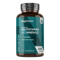 WeightWorld Multivitamin Tablets for Women & Men - 27 Key Nutrients - 400 Small Tablets - 1+ Year Supply - Tasty Peppermint Flavour - Vegan Multi Vitamins & Minerals Like Vitamin D, C, Calcium, Iron & Zinc