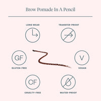 Wonderskin WONDERSKIN Eyebrow Pencil - Sharpenable Brow Pencil For Natural Looking Brows, Brown Eye Makeup, Long Lasting Eyebrow Pomade (Dark Brunette)