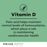 Prime Fifty Fighting Fatigue Supplement – 120 Day Supply – Energy Tablet with Vitamin B12, Magnesium & Iron for Over 50s – Co-Enzyme & C, D & B Vitamin Tablets for Tiredness & Fatigue