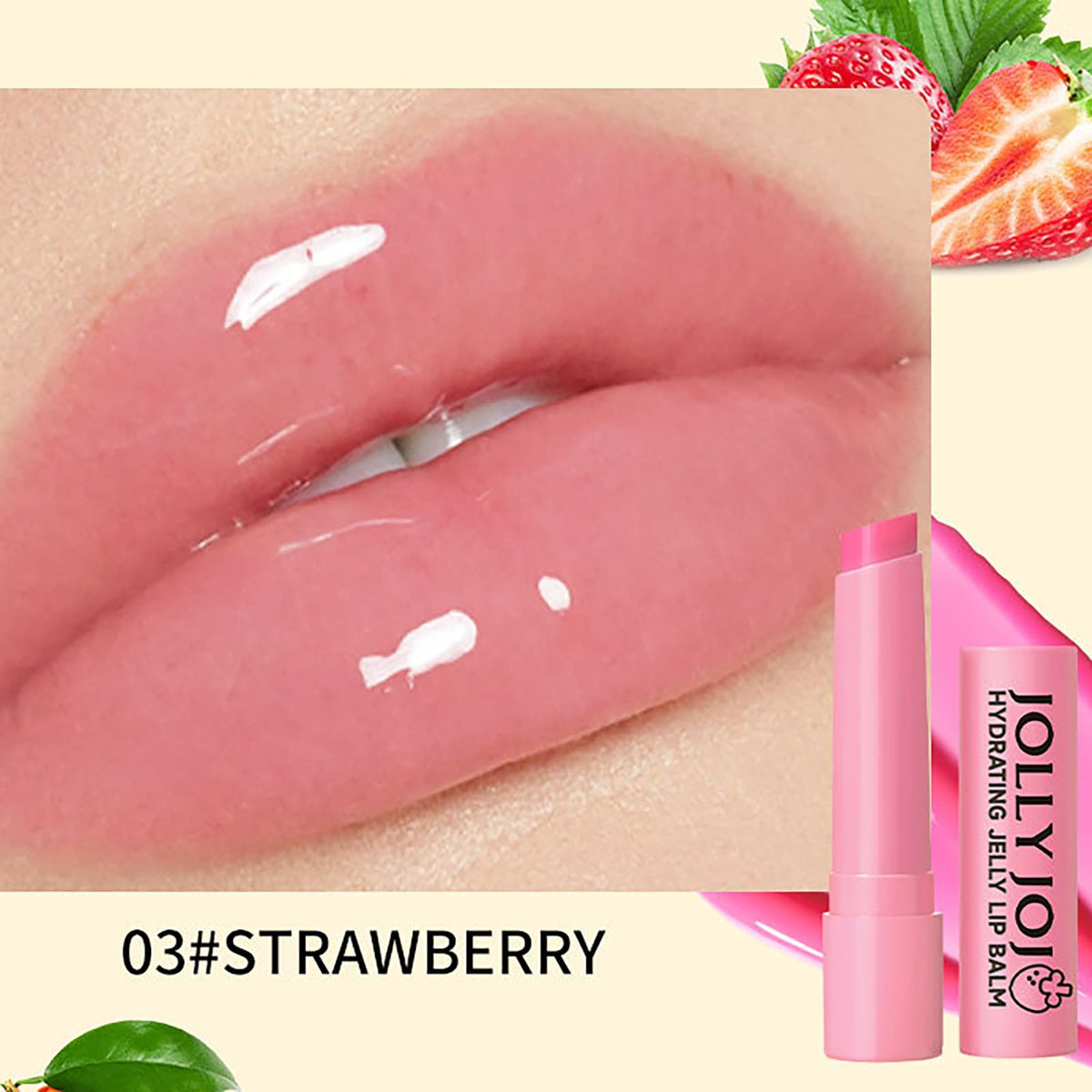 RoseFlower Lip Balm Set, Natural 4 Fruit Flavors Tinted Lip Balm for Lip Care, Lip Repair Tubes, Prevent Cracked & Dry Lip, Create Jelly Toot Lip