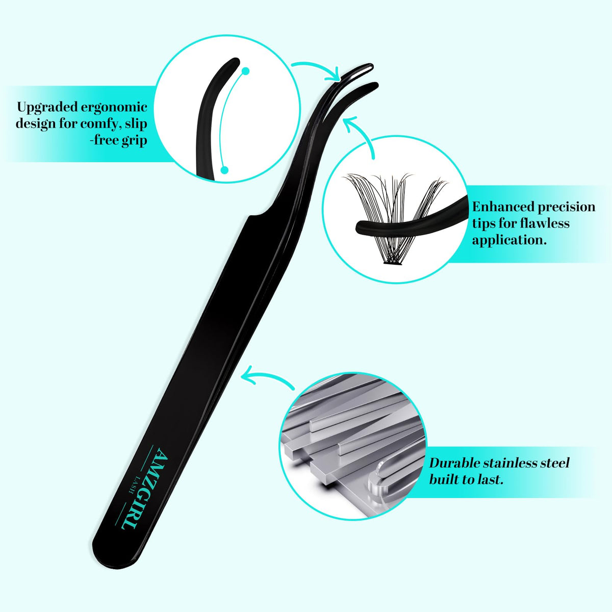 AMZGIRL LASH Lash Extension Kit 320Pcs,DIY Individual Lashes Clusters Kit,Lash Bond And Seal,Lash Remover For Eyelashes Extensions,Lash Applicator Tool For False Eyelash Cluster Kit At Home(40D,D-Mix9-16mm Kit)