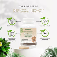 ProBotanics Kudzu Root Capsules 1400mg | High Strength 40% Isoflavones | Alcohol Craving Support, Liver Cleanse Detox, Enhanced Anti-Inflammatory | Organic Natural Health Booster