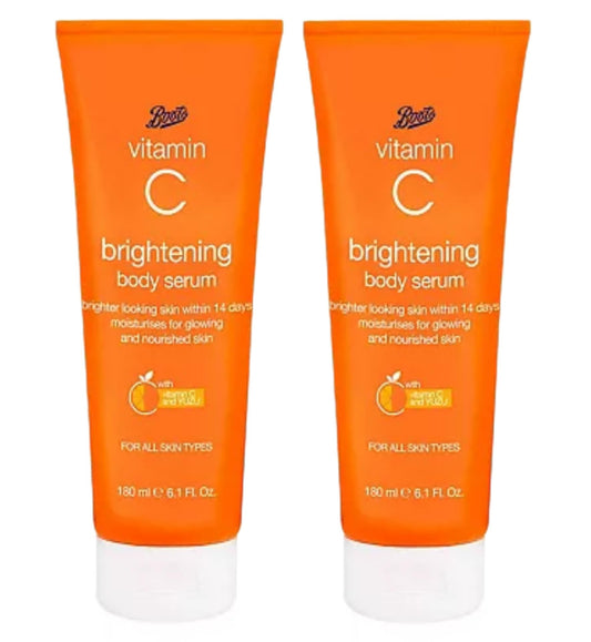 Boots - Vitamin C Brightening Body Serum | For All Skin Types | 180ml [TWIN PACK]