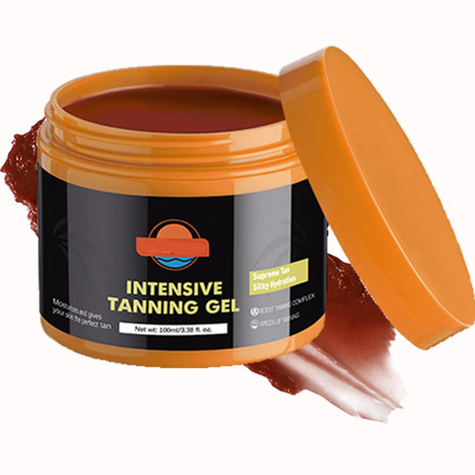 Intensive Tanning Accelerator Gel – Sunbed Cream with Coconut Oil & Vitamin A & E – Self Tanner Oil for Natural Glow Fast Tan Enhancer for All Skin Types (1pc)