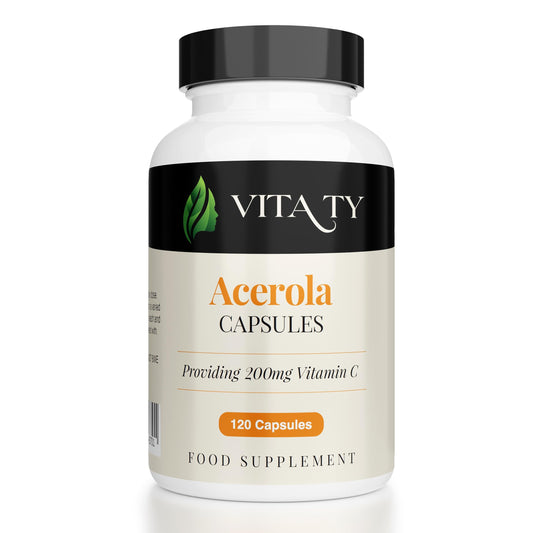 Acerola Cherry Extract 120 Vegan Capsules - Natural 200mg Vitamin C from Wholefood Source