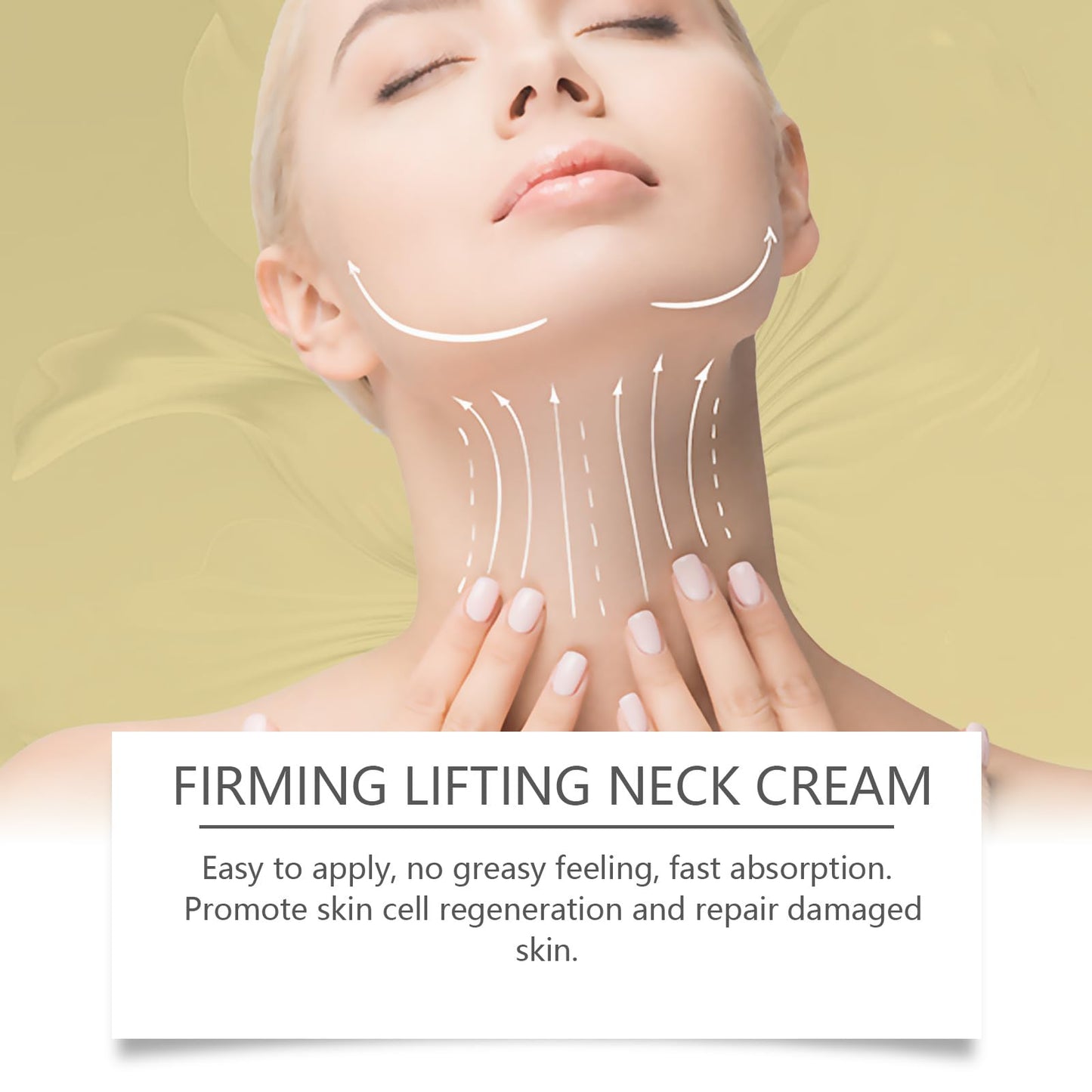 Angozo Ah-8 Firming Neck Cream,Neck Firming Cream,Tighten and Lift Neck Cream with Hexapeptide,Double Roller Massage, Reduce Wrinkles Fine Lines and Double Chin, Firm,Moisturizing and Lift Sagging Skin(120g)