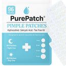 PurePatch Pimple Patches - 96 Hydrocolloid Spot Patches with Salicylic Acid & Tea Tree Oil, 3 Sizes, Night & Day Acne Treatment Pack, Ultra Thin Day & Thick Night, Easy Removal Perforated Sheets