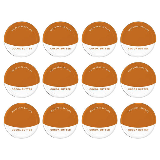 Generic 12 Pack Cocoa Butter Lip Balm - Petroleum Jelly 20g Tin In Original, Coco Butter, Alo Vera & Rosy Flavors Ideal for Soothing, Moisturizing, and Protecting Dry or Cracked Lips Sold By Zinnia