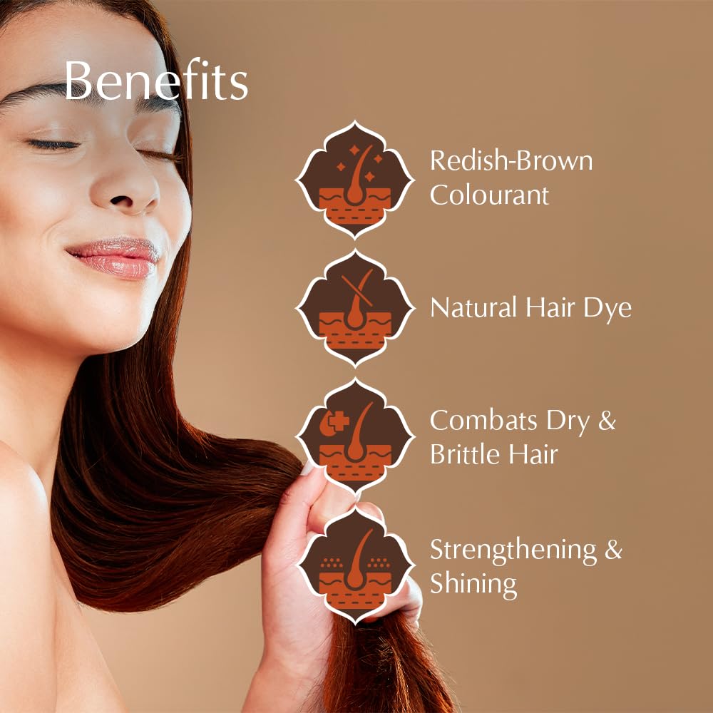 Ayumi Pure Henna 100% (Mendhi), 100g | Natural Dark Red Hair Dye | Natural Hair Growth Powder | Chemical-Free Colour | Dandruff Prevention | Moisture Conditioning Powder