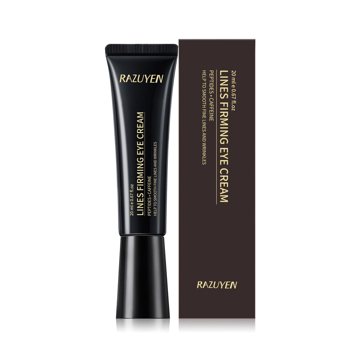 RAZUYEN Under Eye Cream For Dark Circles, Puffiness and Wrinkles, Hyaluronic Acid + Peptide + Caffeine Eye Cream Anti Aging, Hydrating Eye Care, 20ml/0.67 fl oz