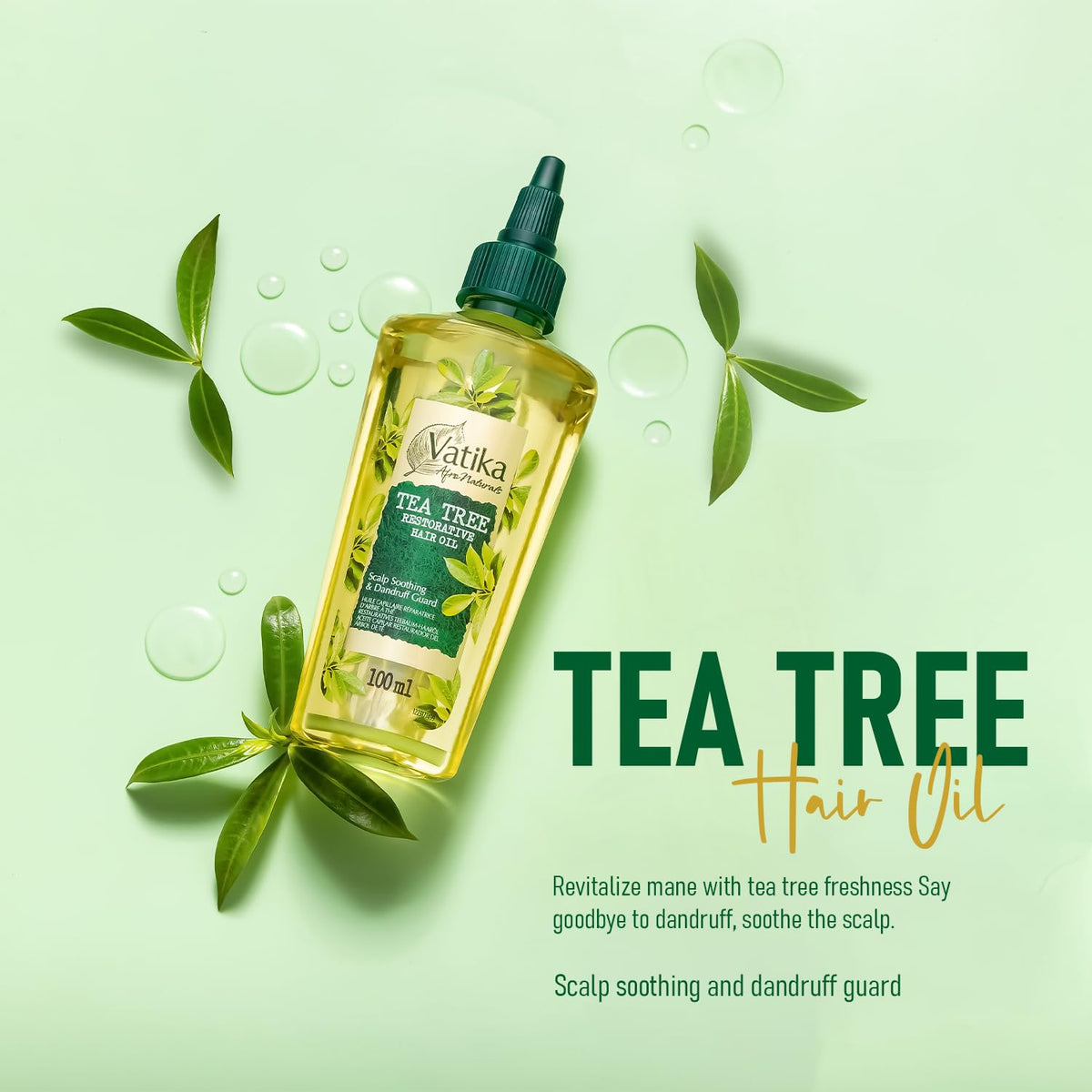 Vatika Naturals Vatika Afro Naturals Tea Tree Hair Oil - 100 ml | Restorative Hair Oil With Nourishing Blend | For Soothing Scalp & Protect Against Dandruff