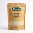 Organic Ground Almond- Raw, Unsalted, Non-GMO, No Additives, No Preservatives, Vegan - High in Protein, Healthy Fats, and Antioxidants - Perfect for Snacking, Baking, and Cooking - Thames Organic 250g