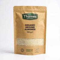 Organic Ground Almond- Raw, Unsalted, Non-GMO, No Additives, No Preservatives, Vegan - High in Protein, Healthy Fats, and Antioxidants - Perfect for Snacking, Baking, and Cooking - Thames Organic 250g