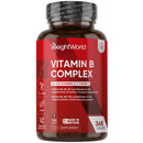 WeightWorld Vitamin B Complex Supplement - 365 Tablets - 1 Year Supply - with All 8 B Vitamins & VIT C - 1 Tablet-a-Day - Non-GMO, Gluten-Free & Vegan-Friendly - for Men & Women