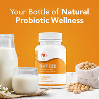 Gut Eze: 30 Capsules - Vegetarian Gut Health Microbiome Based Probiotic Dietary Supplement by Good Vitamin Company