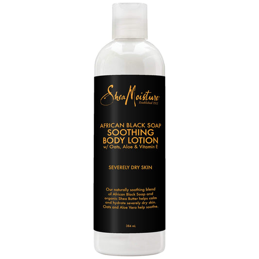 SHEA MOISTURE Shea Moisture African Black Soap Soothing Body Lotion, with Oats, Aloe and Vitamin E, for Severly Dry Skin 384 ml